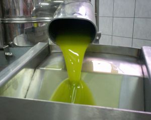 Liquid gold flows out in less than an hour.  Notice the intense green color!